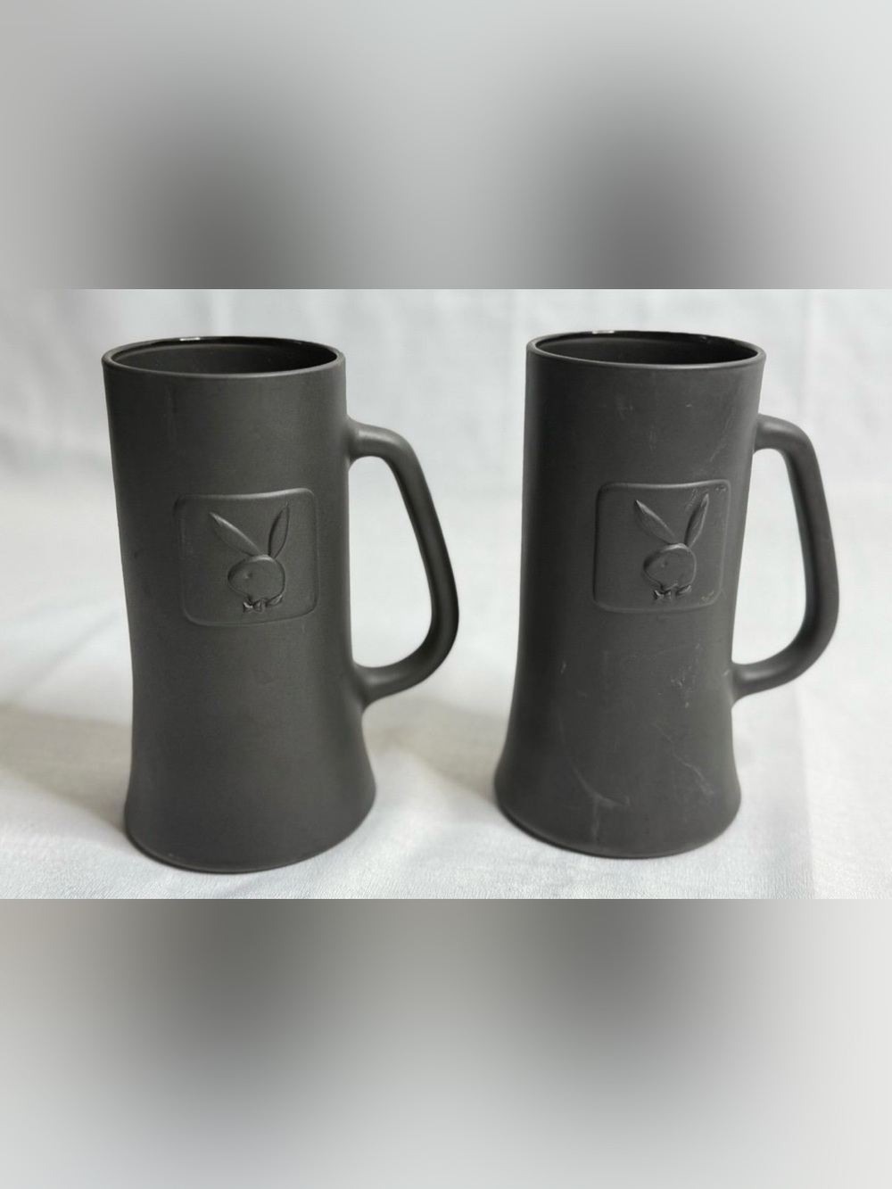 Vintage-1970s Playboy Beer Stein Mug Bundle of 2 Tall Mugs